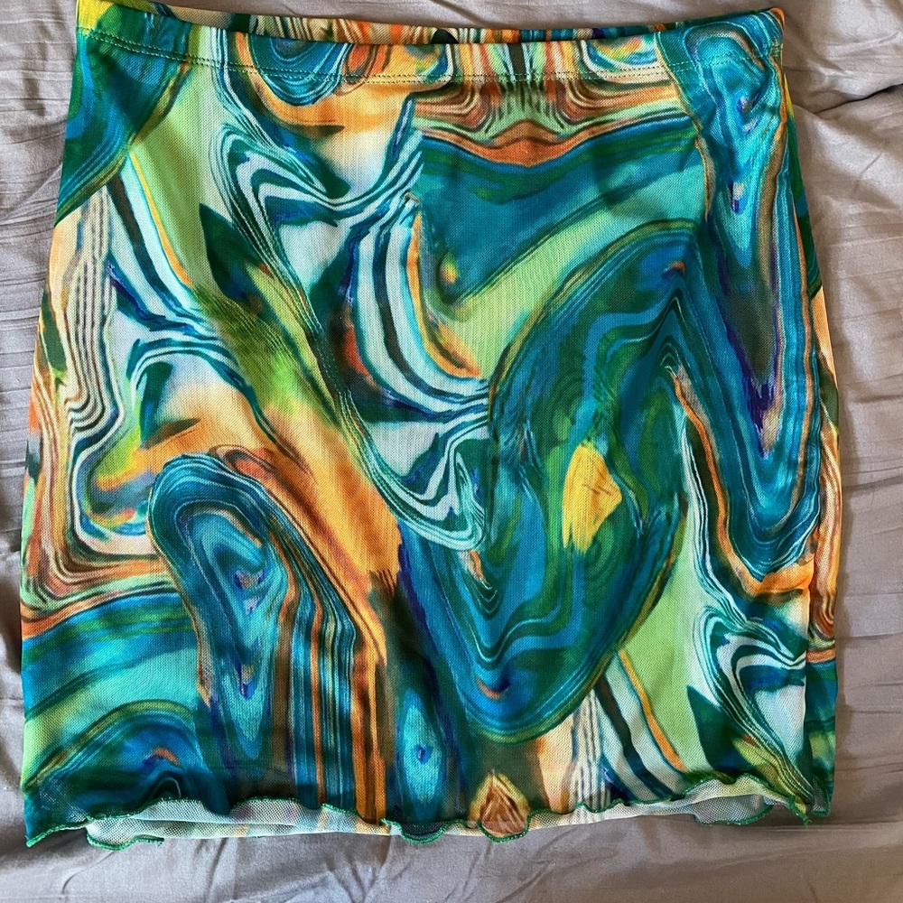 Colorful body con skirt. Only worn once